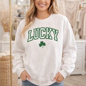 White “Lucky” Crewneck